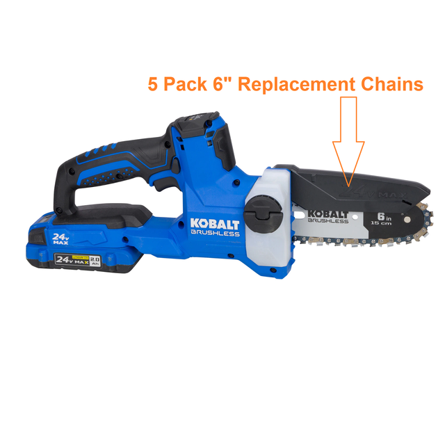 5 Pack 6 Chainsaw Chain Replaces Kobalt Pruning Saw 3 8LP .043 28DL K 360 Safety And Equipment