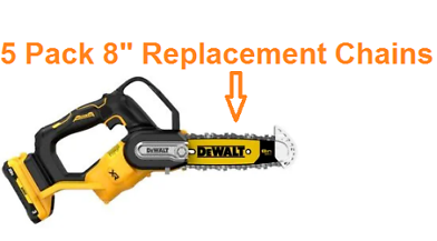 5 Pack Dewalt DCCS623B 8" Pruning Chainsaw Replacement Chains 3/8LP .043 34DL