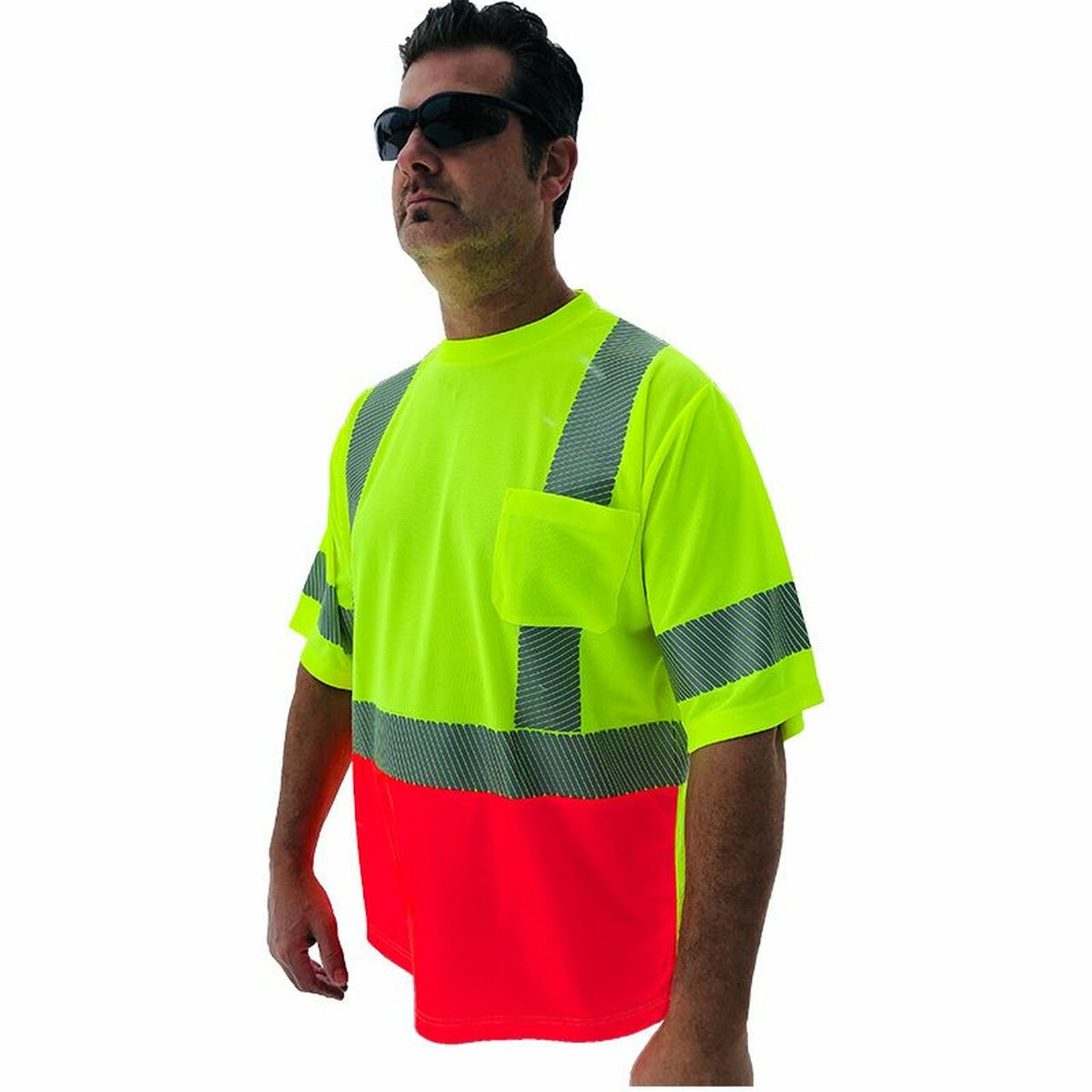 Forester Hi-Vis Red Bottom Class 3 Reflective Safety T-Shirt