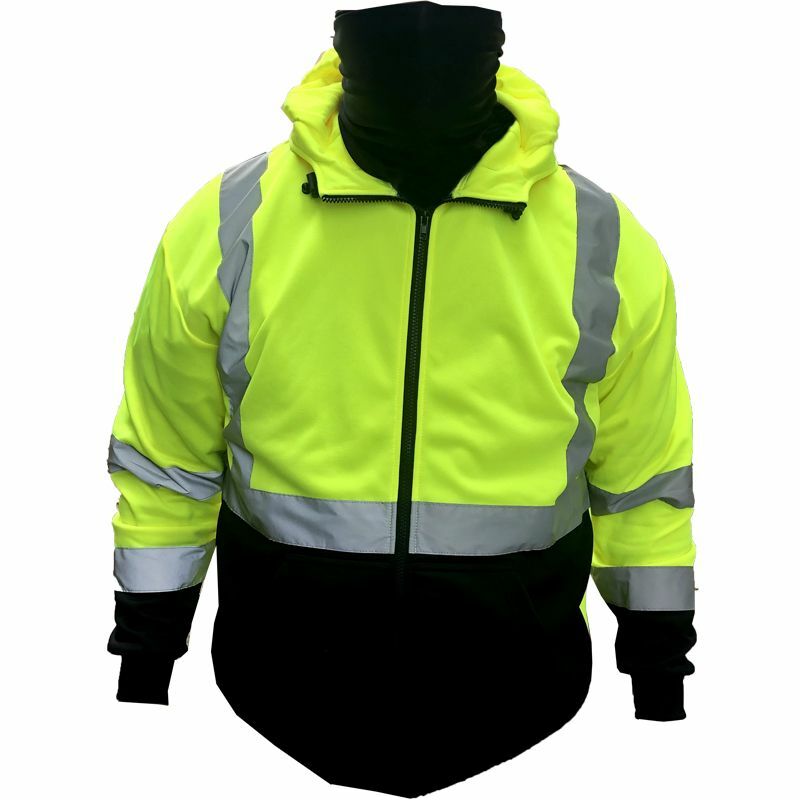 Forester Double Weight Class 3 Hi-Vis Zip Up Hoodie With Built In Face Mask