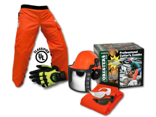 Chainsaw Safety Chaps With Forestry Helmet Chainsaw Gloves And Safety Glasses
